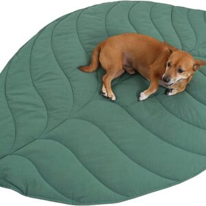 56x42 Inch Leaf Shaped Cotton Dog Blanket, Extra Large Pet Blanket for Small Medium Large Dogs, Machine Washable Puppy Mat for Couch Protection, Soft Plush Dog Bed for Furniture, Sofa, Floor