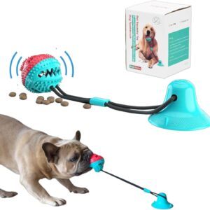 Interactive Dog Enrichment Toy with Treat Dispenser & Suction Cup, Dog Toy to Keep Them Busy with Mental Stimulation, Anxiety Relief, Teething & Boredom Relief for Smart Dogs & Puppies.