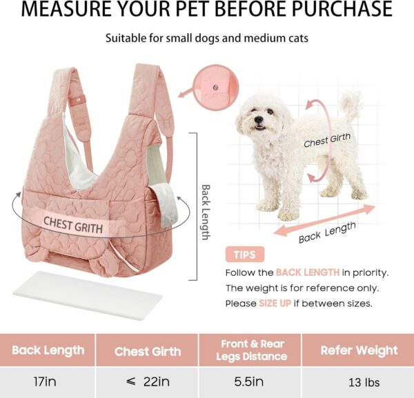 Pet Carrier Backpack, Adjustable Pet Front Cat Dog Carrier Backpack Travel Bag for Small Medium Dogs Cats and Rabbits, Safety Strap with Removable Bottom Plate for Camping Hiking Traveling - Image 2