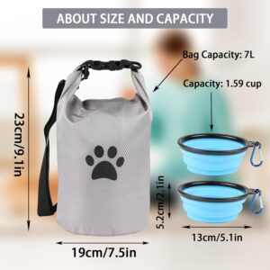 Dog Travel Bag,Travel Dog Food Container With 2pack Collapsible Dog Travel Bowls,5ldog Food Travel Bag,Dog Food Container,Bpa-Free,Food Grade,Pet Safe,for Roadtrips,Home,Boarding,Camping and More/Grey