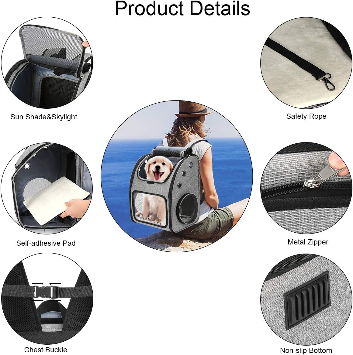 Expandable Pet Carrier Backpack for Cats, Dogs and Small Animals, Portable Pet Travel Carrier, Super Ventilated Design, Airline Approved, Ideal for Traveling/Hiking/Camping - Image 4