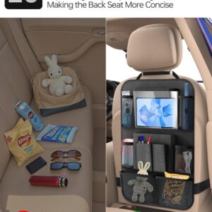 Backseat Car Organizer(20 Storage Pockets),Come with Free 1 Seat Net and 2 Headrest Hook, Touch Screen Tablet Holder, Divider for Driving Safely Children & Pets…, Car Organizer (black)