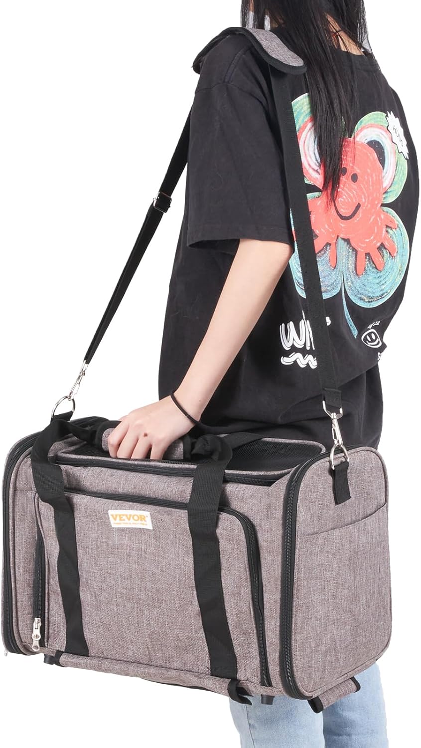 VEVOR Airline Approved Pet Carrier with Wheels, Expandable Rolling Cat Dog Carrier for Medium Dogs and Cats Under 25LBS, Pet Travel Carrier on Wheels with Upgraded Wheels and Telescopic Handle - Image 10