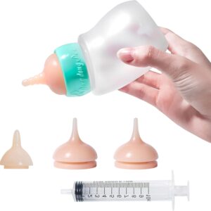 Pet Feeder Bottle, Silicone Feeding Nipple and Syringes for All Breed of Puppies,Kittens and Other Animals Dongdong pet