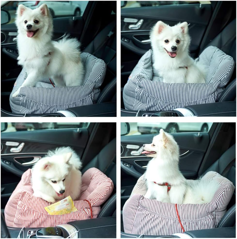 BLOBLO Dog Car Seat Pet Booster Seat Travel Safety Dog Bed for Car with Storage Pocket - Image 3