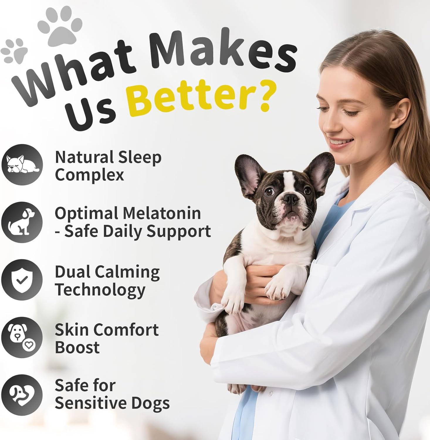 Melatonin for Dogs, Calming Chews with Valerian Root & L-Theanine for Sleep Aid & Emotional Support, Calming Treats for Stress Anxiety Relief - Thunder, Fireworks, Barking, Bacon Flavor, 90Ct - Image 2
