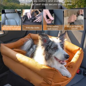 Dog Car Seat, Carseat for Medium Sized Dog, Dogbed for Car Back Seat, Travel Bed with Storage Pockets, Travel Accessories