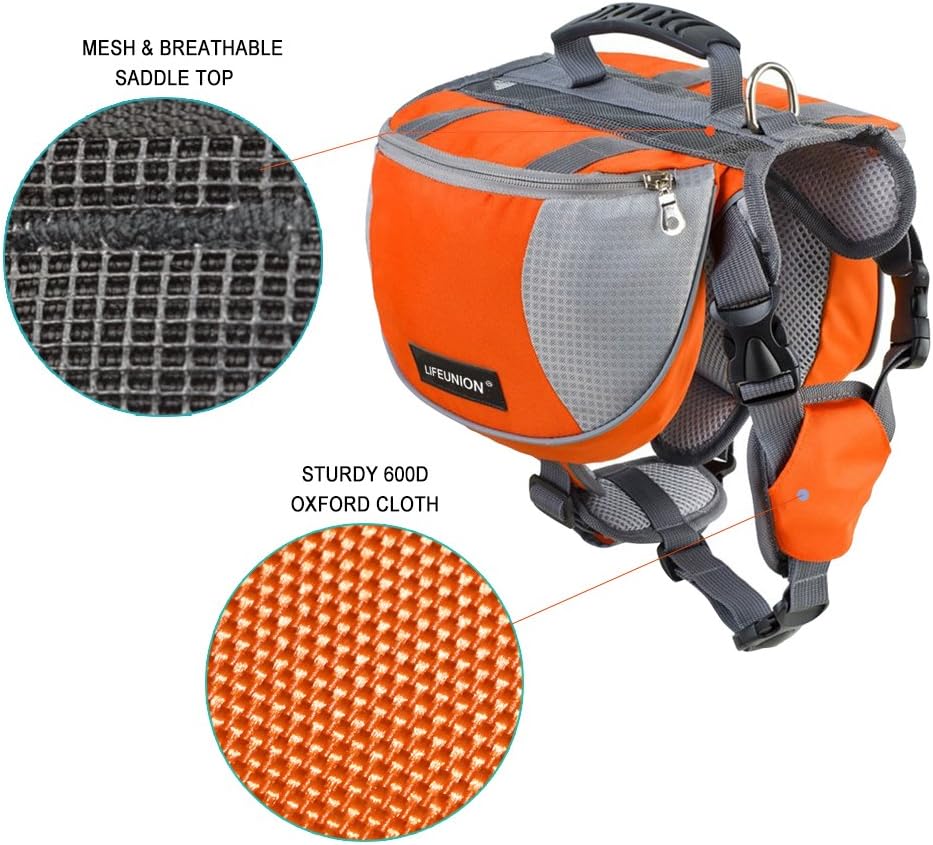 Adjustable Service Dog Supply Backpack Saddle Bag for Camping Hiking Training - Image 3