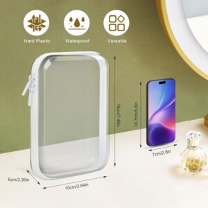 DARENYI 3Pcs Clear Hard Shell Zipper Case, Waterproof Storage Zipper Pouches Cosmetic Bags Pencil Case Toiletry Pouch Portable Travel Organizer Bins for Makeup Tools, Toy Storage, 7.48×3.93×2.36 in