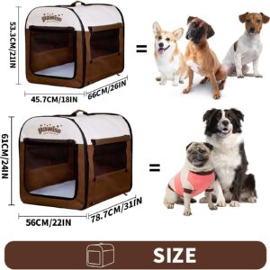 PAWISE Collapsible Soft Dog Crate Pet Kennel Houses, Portable Dog Crat...