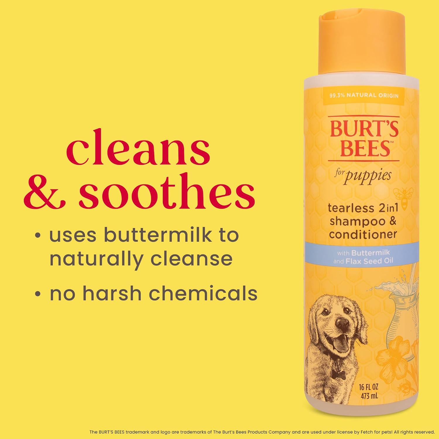 Burt's Bees for Pets Tear Free Puppy Shampoo and Conditioner - Tearless Dog Wash for Puppies, Pet Grooming Supplies, Gentle Dog Shampoo and Conditioner, Puppy Essentials for Easy Groom, 16 Fl Oz - Image 4