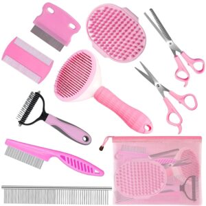 Complete Pet Grooming Solution by Dog – 9PCS Kit with Slicker Brush, Deshedding Tool, and Grooming Comb for All Breeds and Sizes, Promotes Healthy Skin and Coat