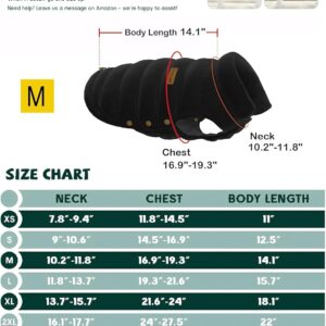 SPACE LION Puffer Jacket, Down Winter Coat, Waterproof, Windproof, Lightweight Jacket, Adjustable Fit Dog Coat for Small, Medium Dogs(Black,M)