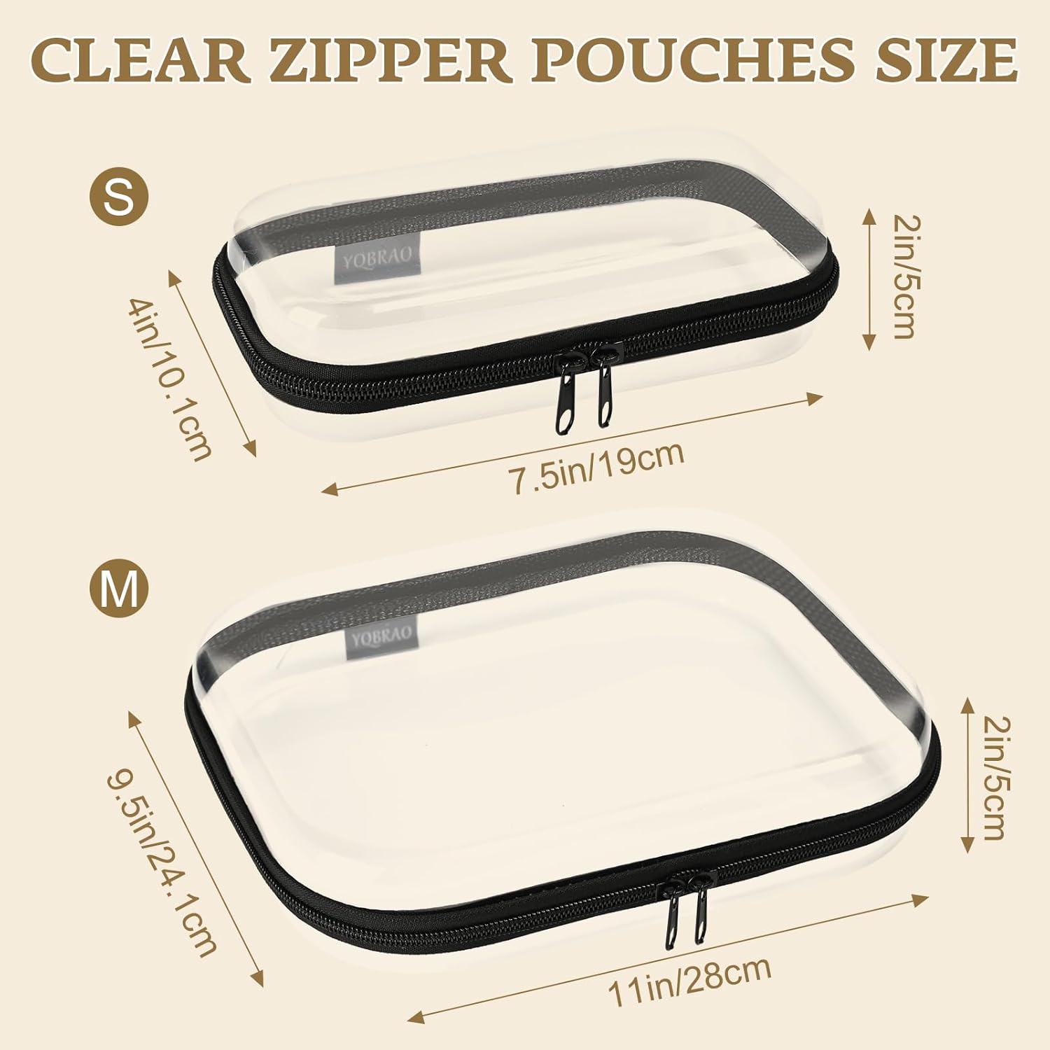Clear Hard Shell Zipper Case 3 Pack, Hard Plastic Bag, Clear Travel Toiletry Pouch,Portable Cosmetic Bag with Zipper,Toy Storage Bins, Pencil Storage Organizer, Office Supplies Storage Case - Image 5
