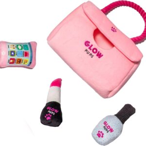 Hide and Seek Dog Toy, Pink Purse Plush Dog Toy with Squeakers, Crinkl...
