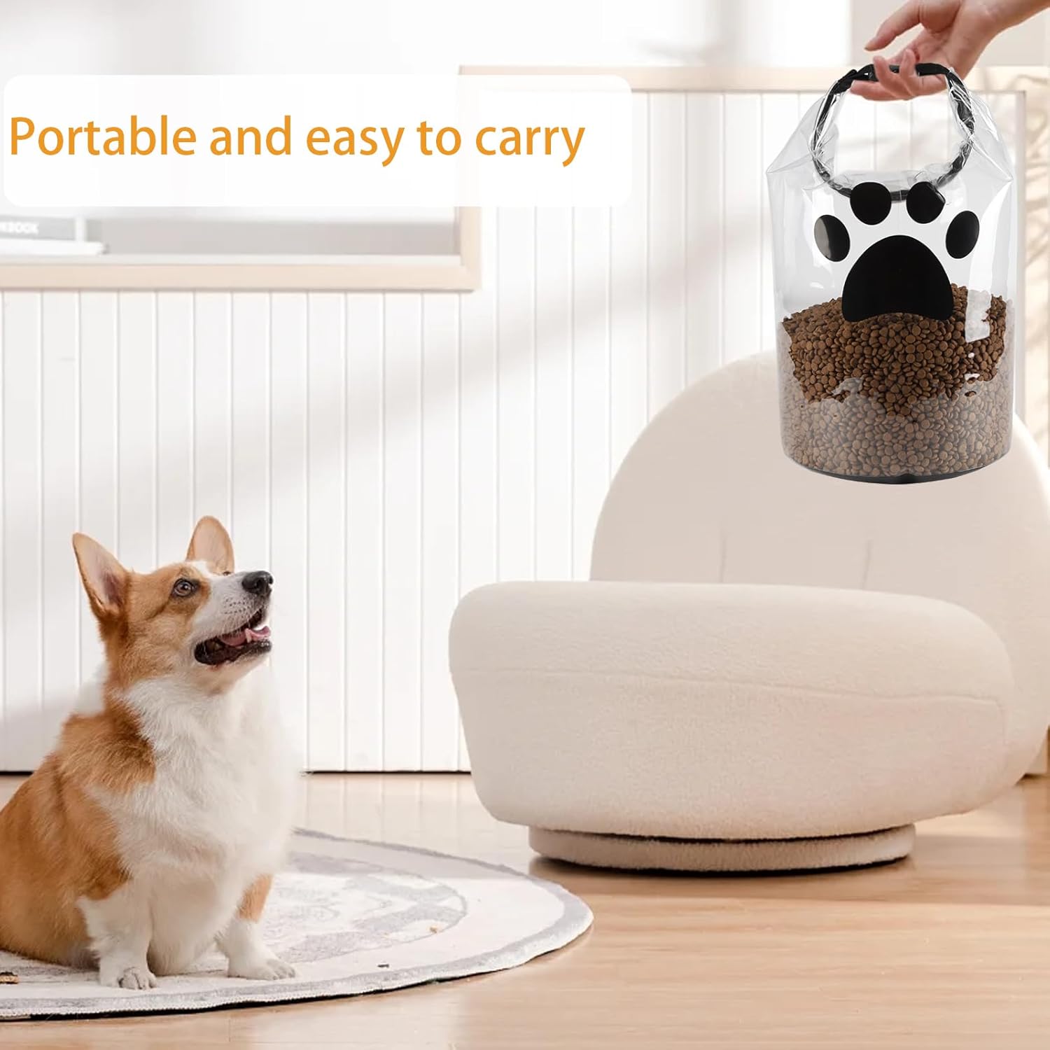 Travel Dog Food Container 10Lbs,Roll Top Dog Food Travel Bag,Waterproof Dog Food Bag,Reusable Dog Travel Kibble Container,Ideal for Camping,Dog Boarding-Clear & BPA-Free - Image 5