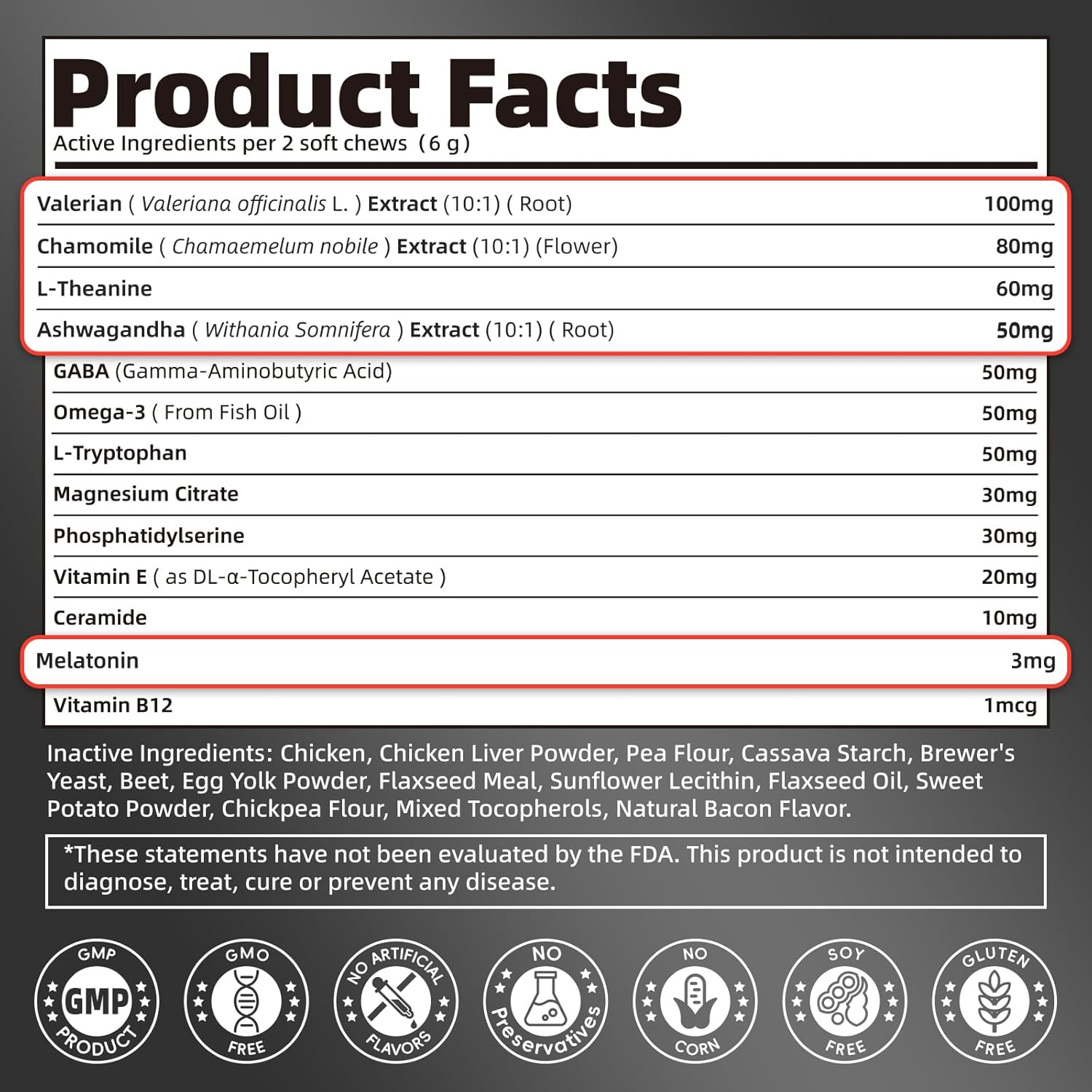 Melatonin for Dogs, Calming Chews with Valerian Root & L-Theanine for Sleep Aid & Emotional Support, Calming Treats for Stress Anxiety Relief - Thunder, Fireworks, Barking, Bacon Flavor, 90Ct - Image 7