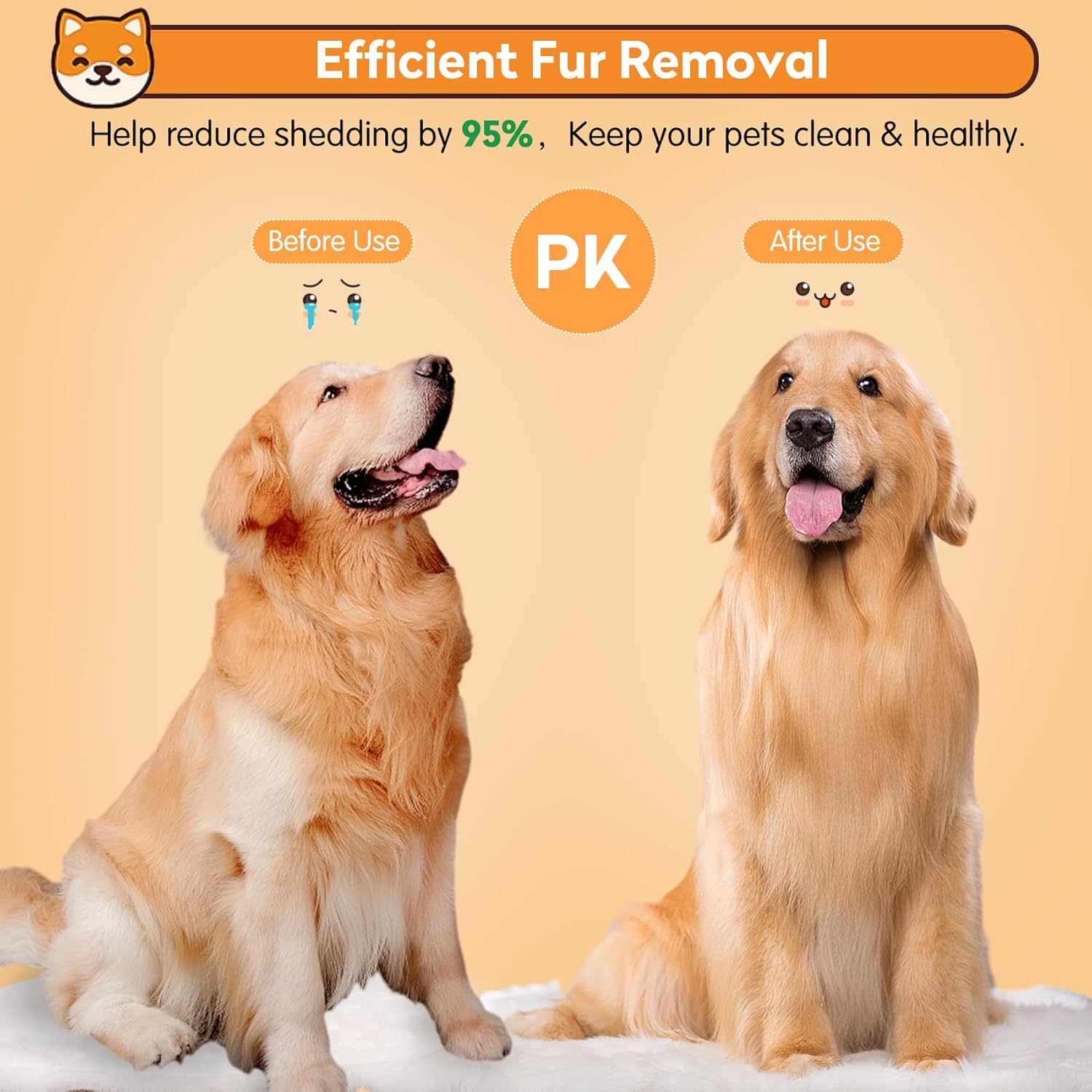 Dog & Cat Brush, Self Cleaning Slicker Brush for Pets, Upgraded Dog Brush for Shedding Massaging and Grooming, Removes Loose Undercoat & Portable Comb for Long Short Haired Dogs(Gray) - Image 6