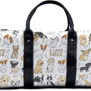 Cute Dogs Travel Duffel Bag for Woman Weekender Bag Man Tote Gym Bag Sport Gym Bag Hospital Bag for Labor and Delivery Overnight Bag Luggage Bag