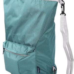 halinfer Dog Food Travel Container Bag, Kibble Carrier 42 Cups 10L with Storage Front Pocket and Shoulder Strap for Travel, Hiking and Camping (Green)