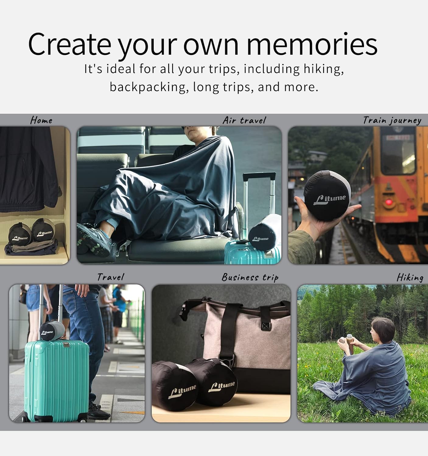 Travel Blanket Lightweight and Breathable, 67 x 48 in Soft Airplane Flight Blanket for Travelers, Foldable Camping Sheet with Stuff Sack for Train, Camp, backapcking, office, home (Velvet E650) - Image 7