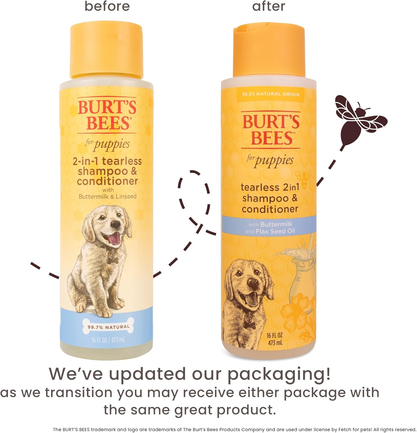 Burt's Bees for Pets Tear Free Puppy Shampoo and Conditioner - Tearless Dog Wash for Puppies, Pet Grooming Supplies, Gentle Dog Shampoo and Conditioner, Puppy Essentials for Easy Groom, 16 Fl Oz - Image 5