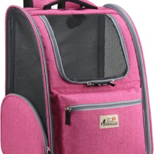 Pet Carrier Backpack for Small Cats Dogs Puppies, with Breathable mesh, Airline Approved, Foldable Carrier for Hiking, Camping, Biking, Outdoor Travel, Pet Upto 18lbs