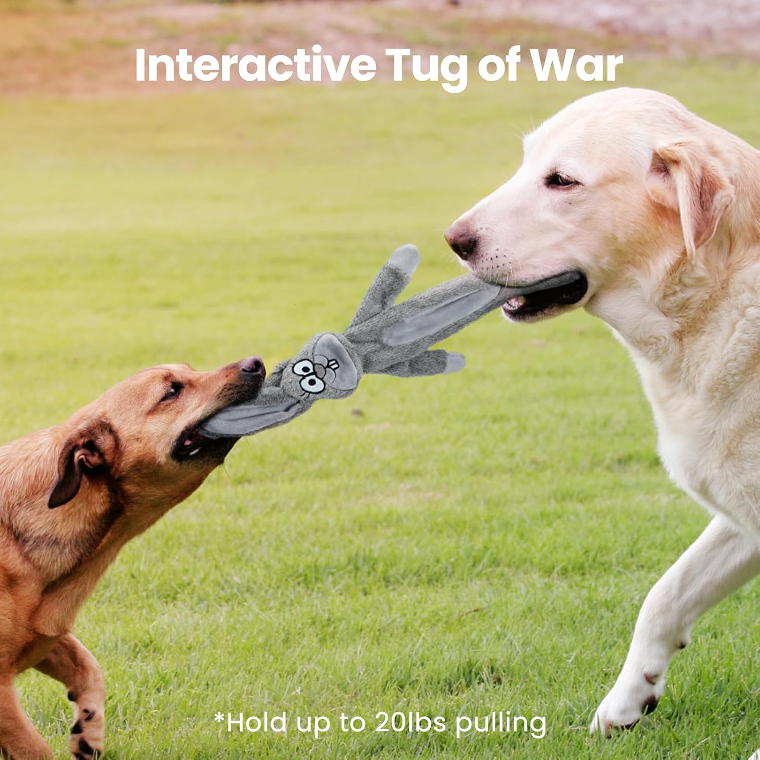 HGB No Stuffing Dog Toys for Aggressive Chewers, Squeaky Crinkle Plush Dog Toys to Keep Them Busy & Puppy Teething for Small, Medium, Large Breed, Cute Bunny & Sloth - Image 5