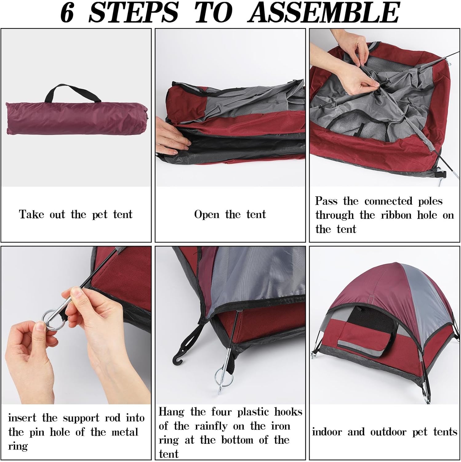 Mini Cat Display Tent for Outdoor and Indoor, Tiny Pet Tent Bed for Cat and Dog, Small Outdoor Tents 21 * 21 * 14 Inches can Provide Shade from Sun and Rain, Easy to Carry - Image 7