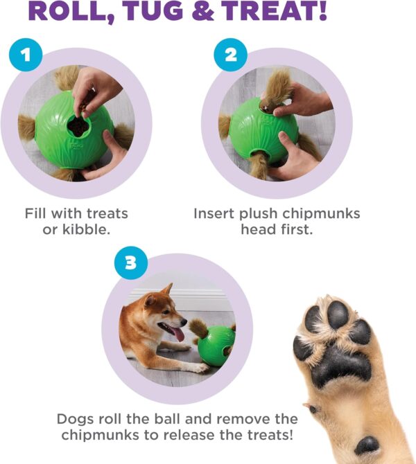 Outward Hound by Nina Ottosson Dog Snuffle N' Treat Ball Puzzle, Level 2 Intermediate, Green, Large - Image 4
