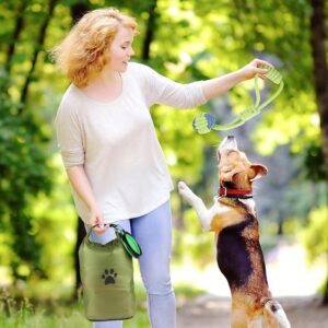 Pet Food Storage Bags,2 Pack Dog Food Travel Container, Portable Dog Food Carrier, with 2Pack Collapsible Dog Travel Bowls, for Container Bag for Camping & Dog Boarding – Keeps Food Fresh