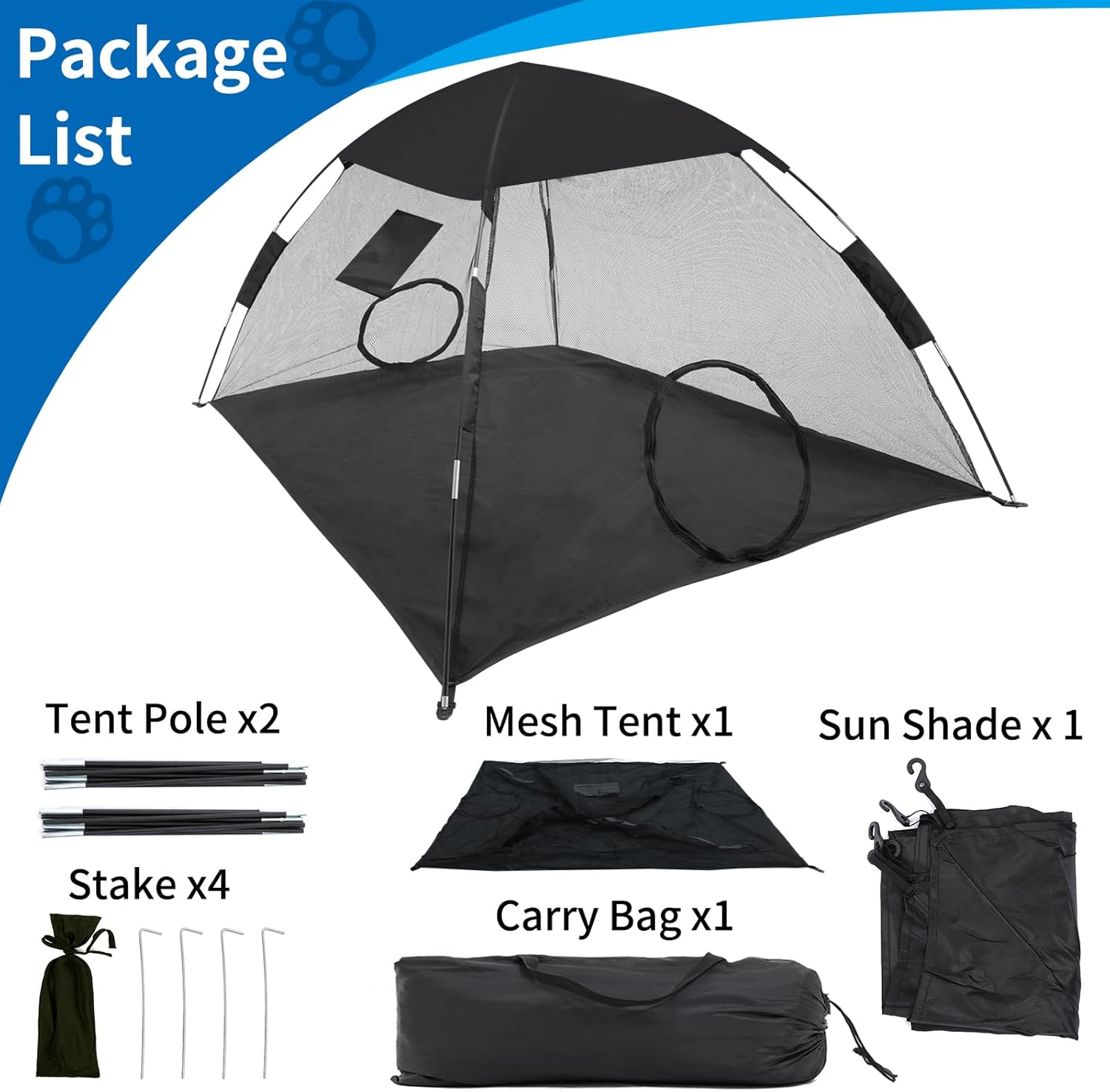 GEERTOP Mesh Cat Tent Outdoor, Cat Enclosure for Outside Indoor, Portable Sunshade Playpen Playhouse for Cats Dogs Puppy Small Animals - Image 5