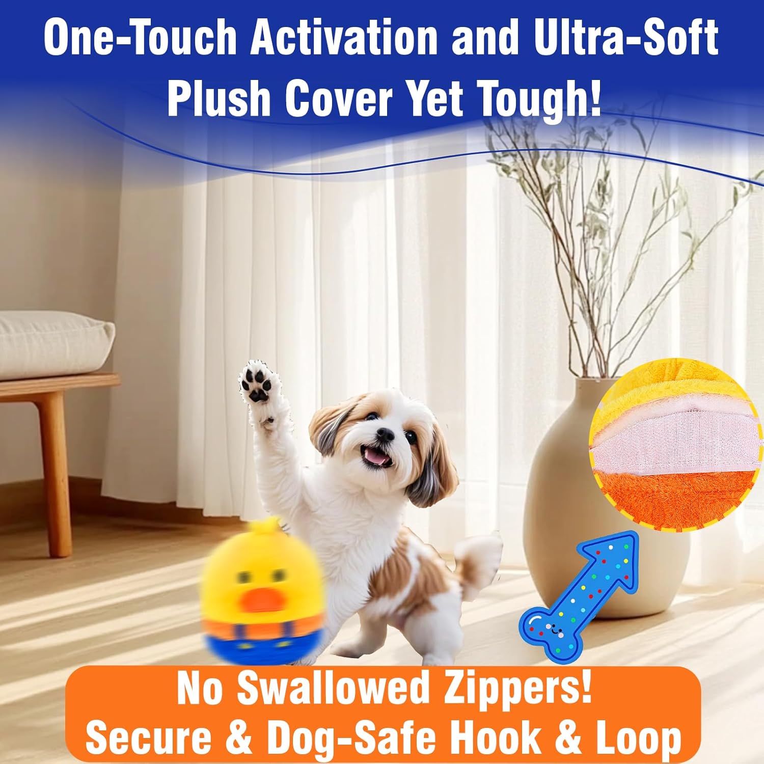 Interactive Dog Toys For Small & Medium Dogs, Rechargeable Vibrating, Jumping ,Talking & self-Moving Dog Toys, Puppy Toys To Keep Them Busy, Anxiety Relief & Boredom Buster for Indoor Play (5 Inch) - Image 3