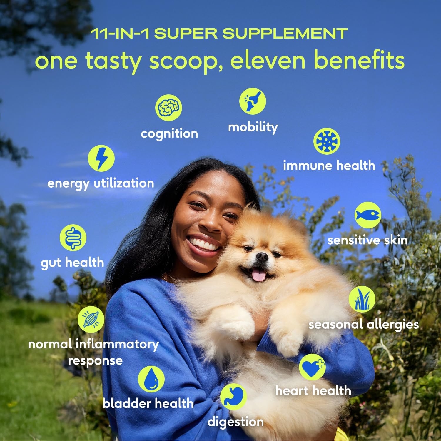 Native Pet Dog Vitamins & Supplements - 11-in-1 Multivitamin Powder for Dogs Food Topper - Collagen, Glucosamine, Probiotics, Omega & More- Supports Healthy Gut, Mobility & Overall Health -30 Scoops - Image 2