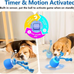 Interactive Dog Toys, Moving Dog Ball with Touch Activated, Active Rolling Ball for Puppy and Medium Dogs, Squeaky, USB Rechargeable