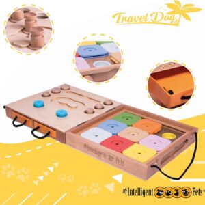 Travel Dog – Portable 2-in-1 Interactive Puzzle Toy and Brain Game for Dogs, Ideal for Mental Stimulation, Dexterity Training and On-The-Go Entertainment