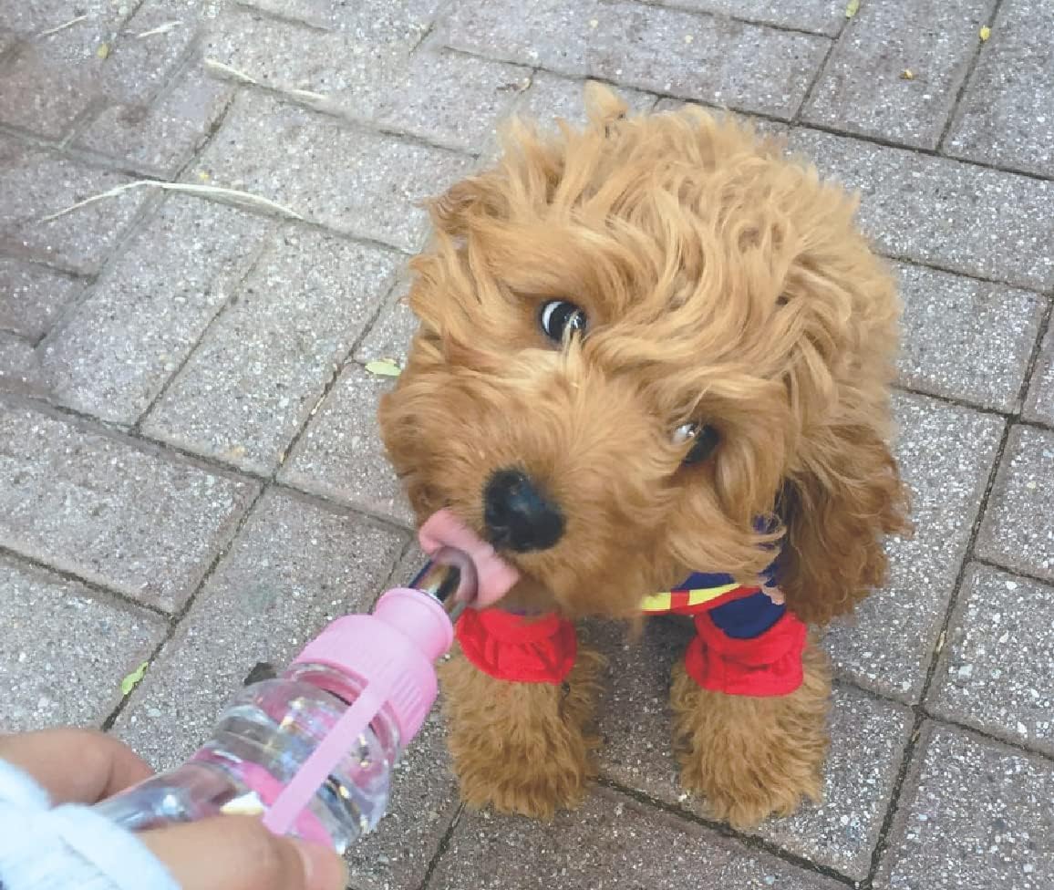 Choco Nose Patented Portable No-Drip Travel Water Bottle/Feeder for Dogs/Puppies/Cats/Rabbits and Other Small Sized Animals -8 oz. Leak-Proof Nozzle 16mm, Pink (H258) - Image 3