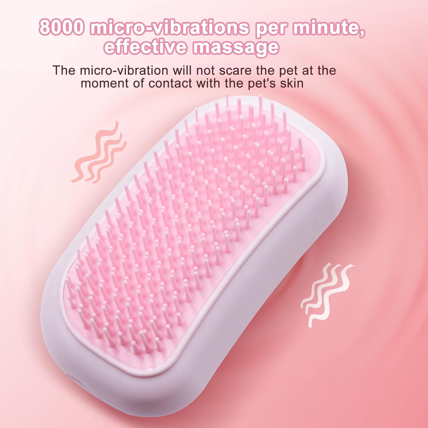 Electric Massage Cat Brushes, Pet Grooming Brush Easily Removes Tangles, 255 Massage Nodes for Relieving Tension, Tight Muscles, and Stiffness-1 pack pink - Image 5