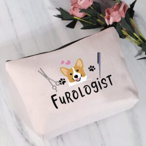 JYTAPP Furologist Funny Puppy Stylist Cute Dog Groomer Cosmetic Bag Dog Groomer Survival Kit Zipper Pouch Pet Grooming Gifts