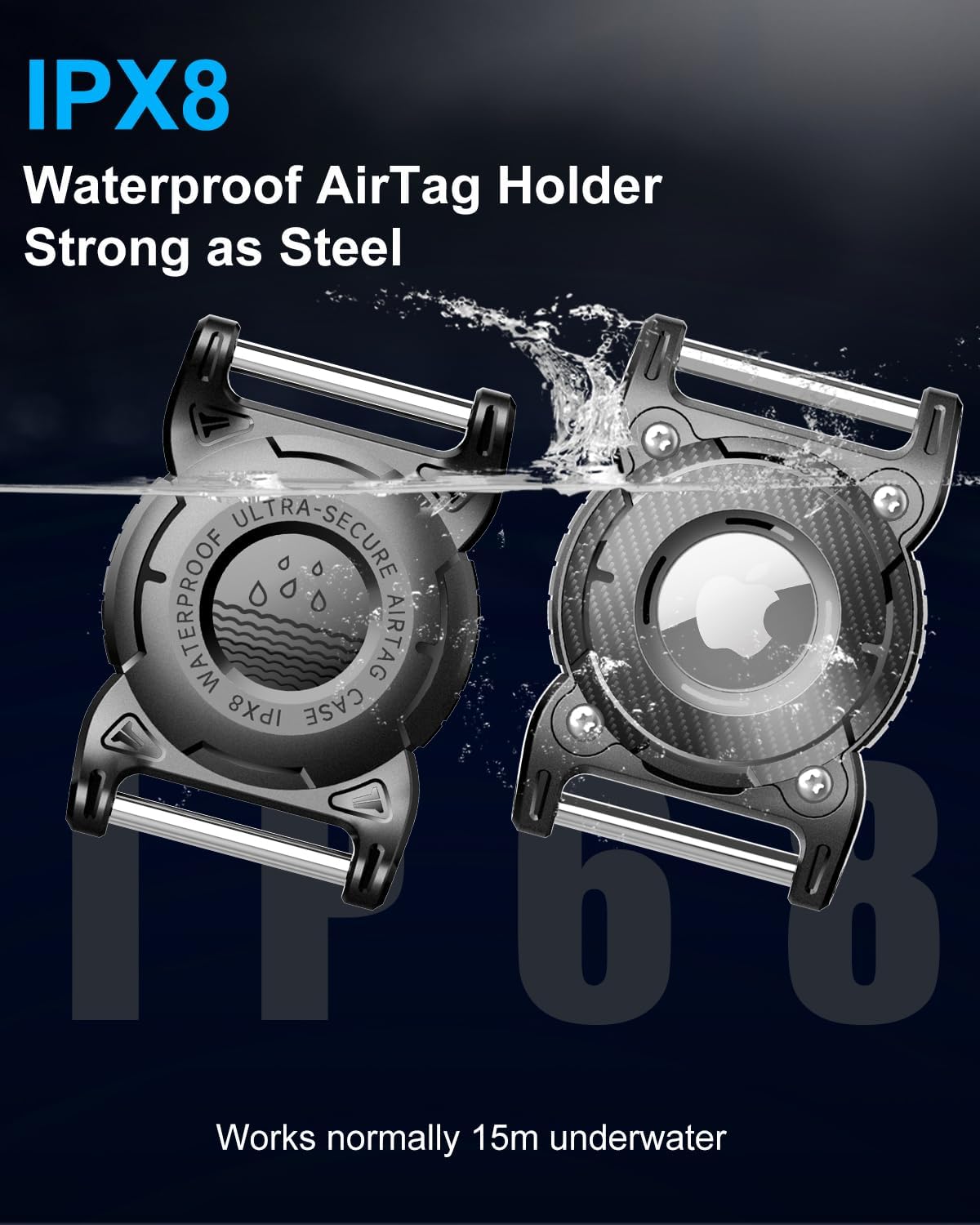 ONEONTA Airtag Dog Collar Holder | Airtag Dog Waterproof - Airtag Holder for Dog Collar with Removable Metal Loop, Sturdy TPU, Lightweight, Compact Size, Fits 1" Width Collar - Image 6