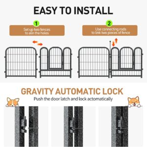 Metal Dog Playpen, 40 Inch Height 16 Panels, Large Dog Fence for Large/Medium/Small Dogs Indoor & Outdoor Bliss, Perfect Dog Pen for Camping, Yard, and RV | Black-Silver