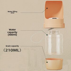 Dog Travel Water Bowl – Portable Water Bottle for Dogs On The Go w/Food Storage | 2-in-1 Collapsible Leakproof Dog Water Dispenser, Puppy Essentials Hiking Camping (16oz+7oz)