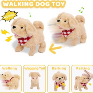 15Pcs Dog Playsets for Kids – Dog Toys with Walking, Barking, Tail Wagging, Puppy Pet Care Playset with Cage, Puppy Toys for 2+ Kids, Toddlers, Christmas, Easter, Birthday