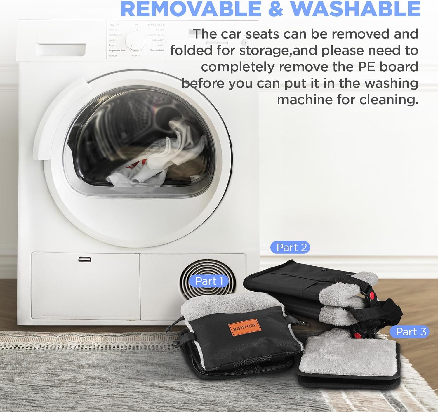 Center Console Dog Car Seat for Small Dogs,Washable Foldable Console Booster Seat for Puppy Car Seat with Safe Protection Hooks Adjustable Straps and Storage Pocket Pet Up to15lbs - Image 6