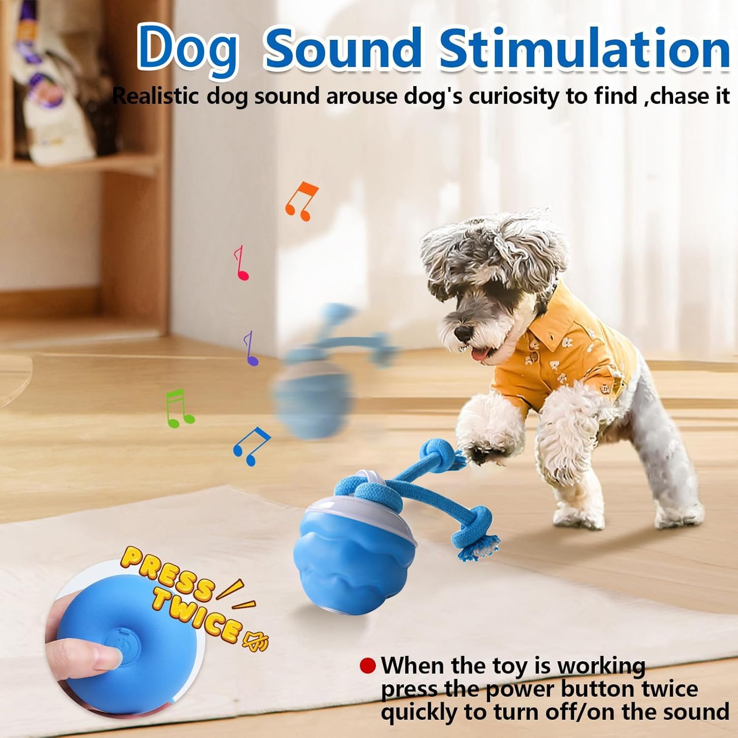 Interactive Dog Toys Ball - Fun Moving Dog Toys to Keep Them Busy | Smart Jumping Ball for Dogs with Three Modes, Rechargeable Automatic, Knot Design, Bite-Resistant and Teeth-Cleaning,Blue - Image 4