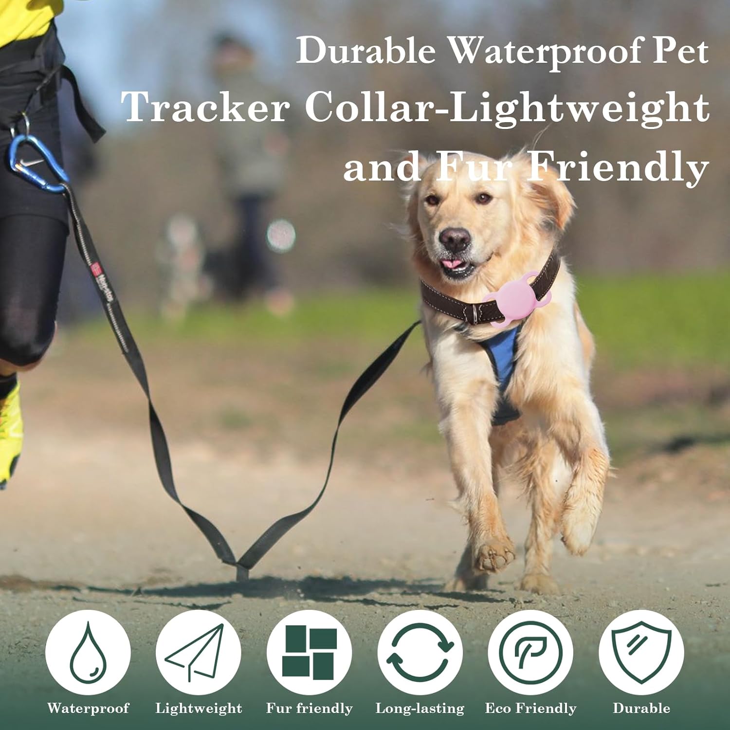 Smart Dog Tracker, Waterproof Pet Location Tracker, MFi Certificated Tracking Device with Collar Holder, No Monthly Fee, Works with Find My,Not GPS Tracker (iOS Only) (Pink) - Image 6