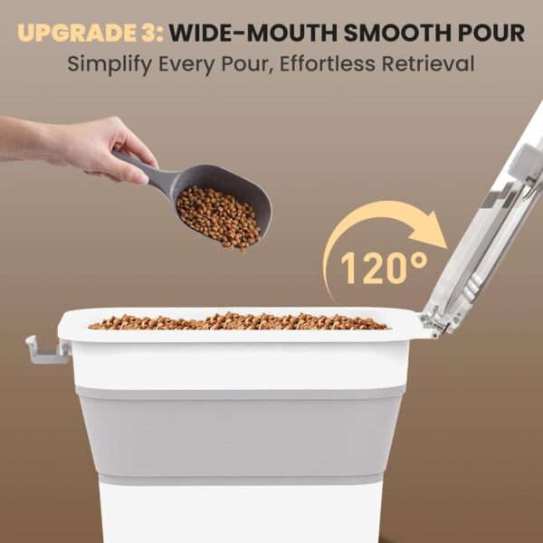 20-23 Lbs Dog Food Storage Container, Collapsible Dog Food Container with Transparent Airtight Lid,Multifunctional Pet Food Storage Container for Dog Cat,Rice,Flour,Pet Food Scoop and Dog Bowl - Image 6