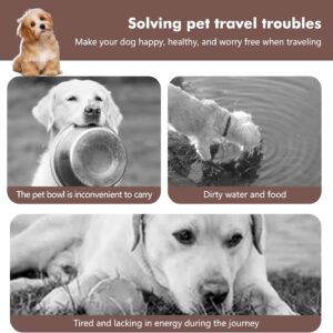 Collapsible Dog Bowls, Travel Food and Water Bowl with Lid for Cats and Dogs, 2-in-1 Portable Food Feeding and Storage Solution, Perfect for Traveling, Camping & Walking (S/ 60oz)