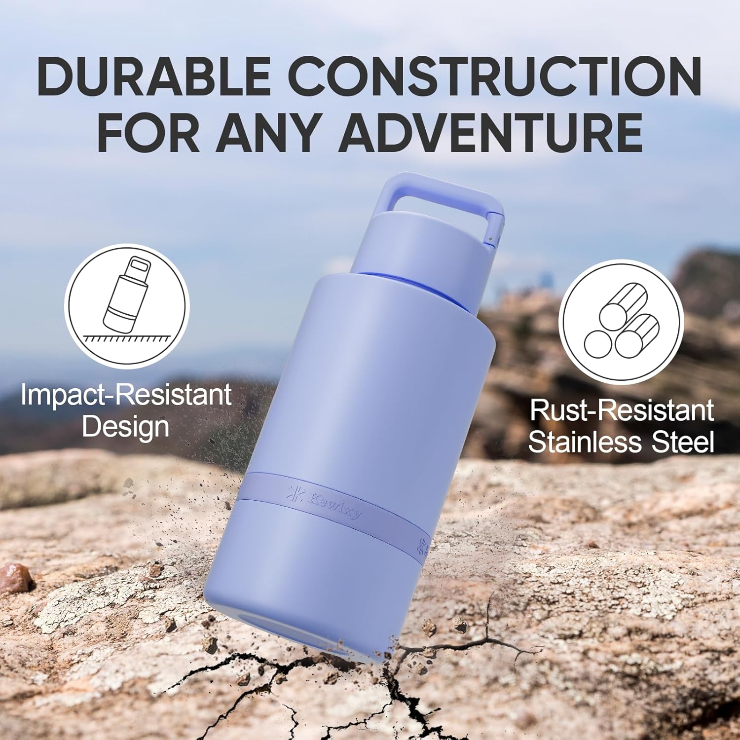 Insulated Dog Water Bottle with Travel Bowl, Dog Lover Gift, Portable Water Bottle Dispenser, Accessories for Car, Hiking, Camping, Outdoor, Leak-Proof, Detachable (Aurora Blue) - Image 5
