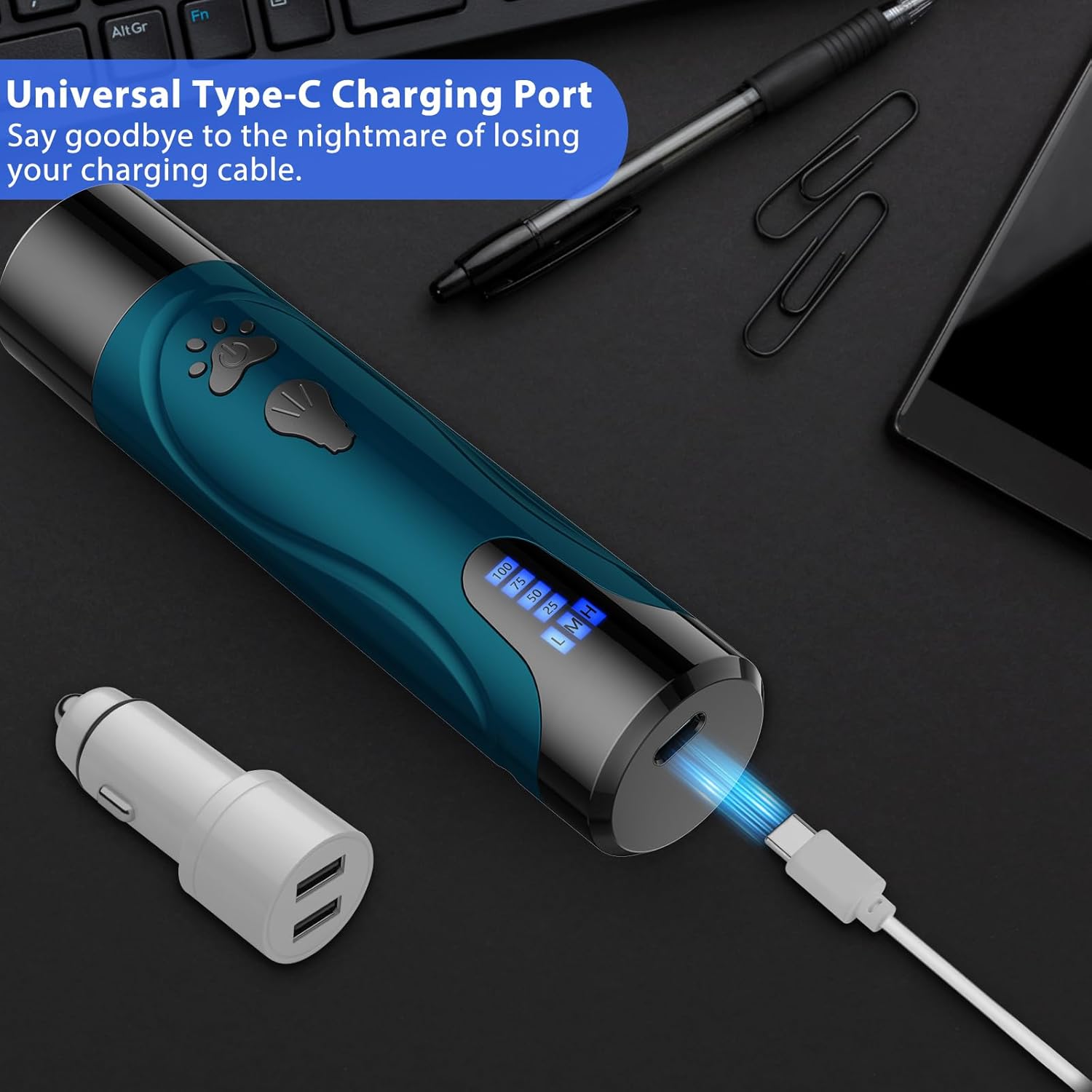 Dog Nail Trimmers and Dog Nail Clippers Kit, Whisper Quiet Electric Grinder with Light, for Small, Medium, Large Dogs, Cats Toenail Grooming, 3 Speeds - Image 6